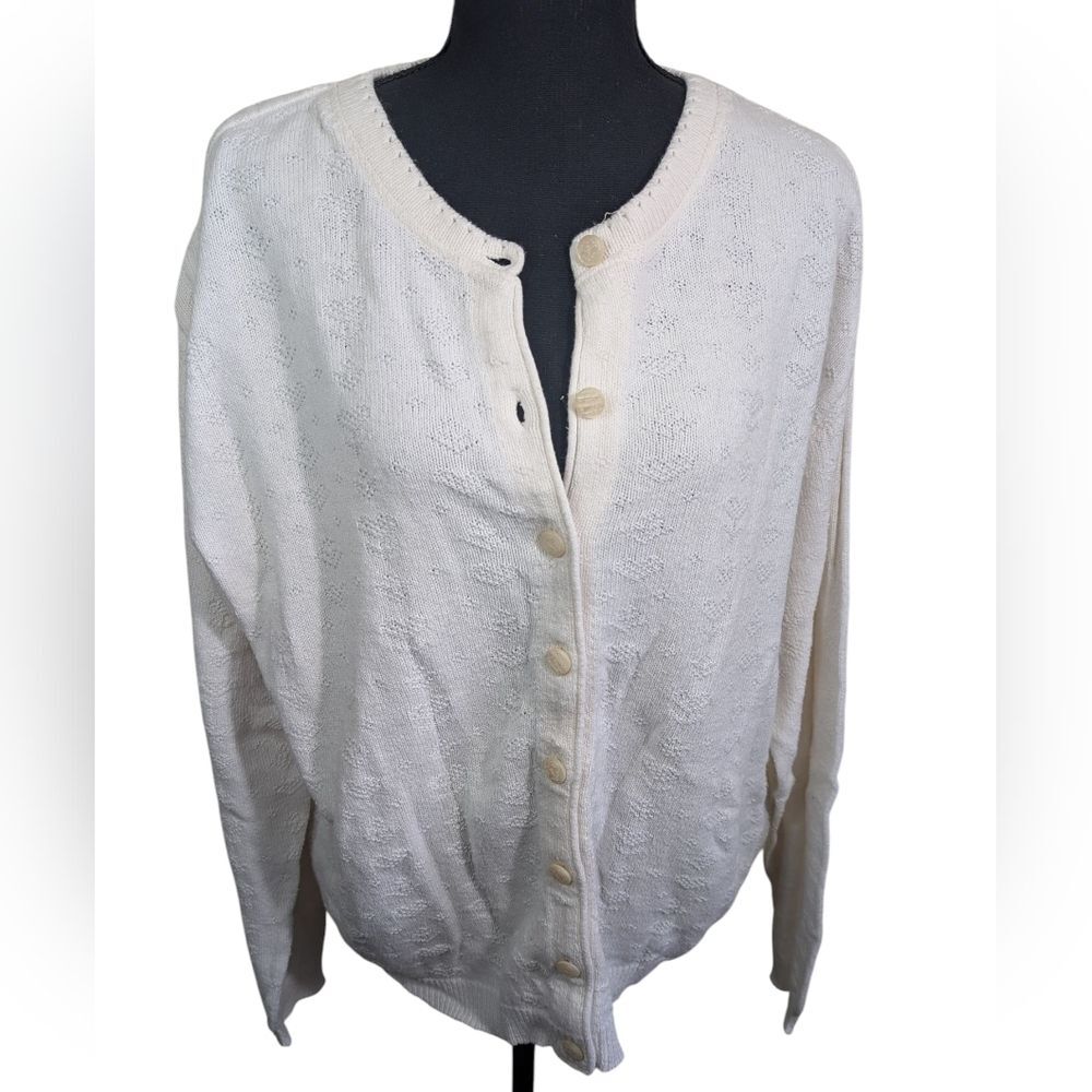 Northern Reflections Women Cardigan Sweater Knit Hearts Flower Oversized Large